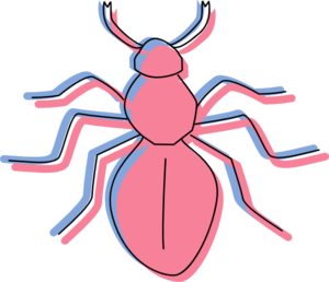 Pink And Blue Ant Silhouette Clip Art